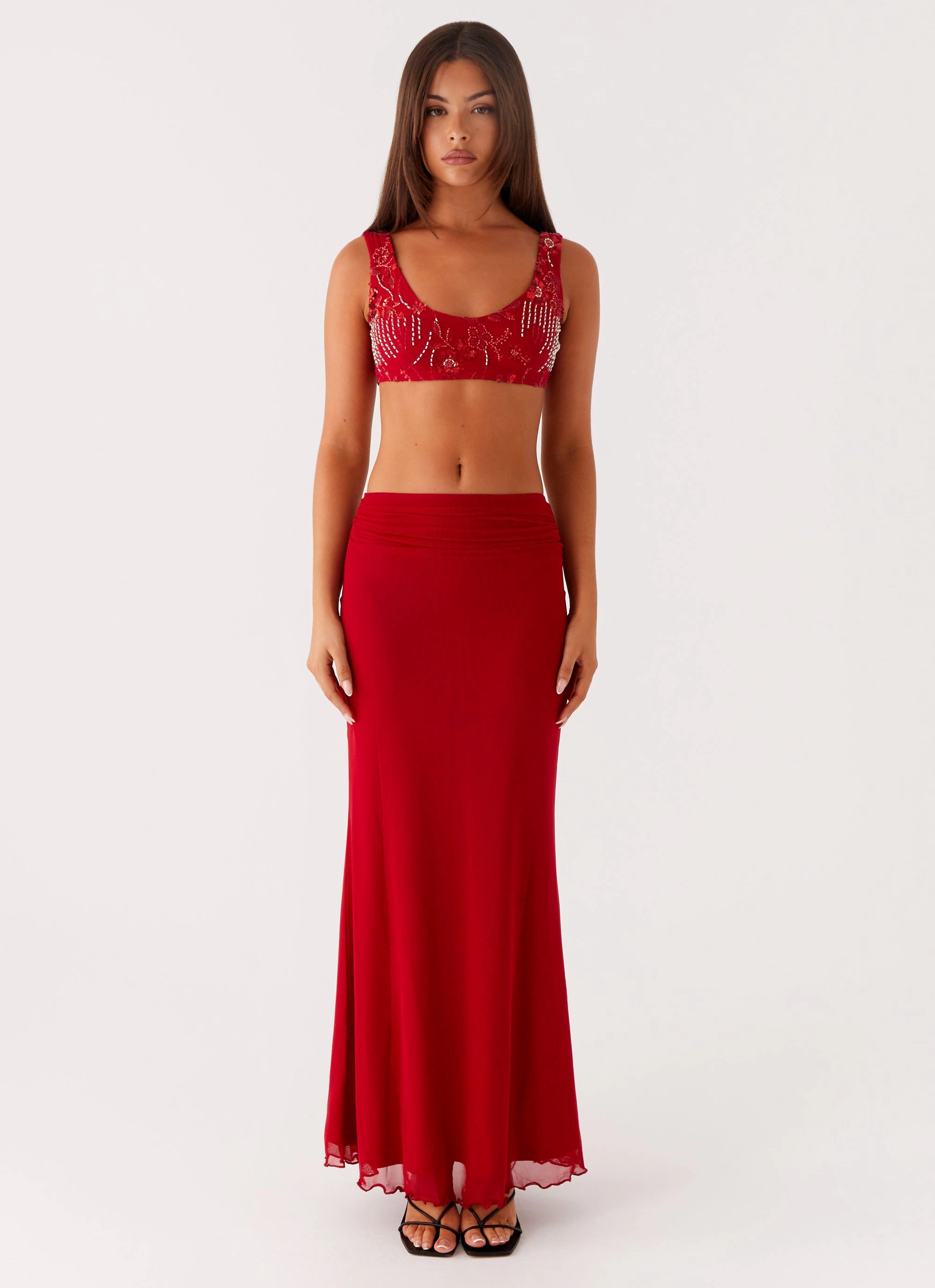 Mercer Sequin Bralette - Red Bluesign Approved Material All Day Comfort