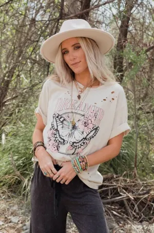Sweet Dreamer Graphic Tee - Light Khaki