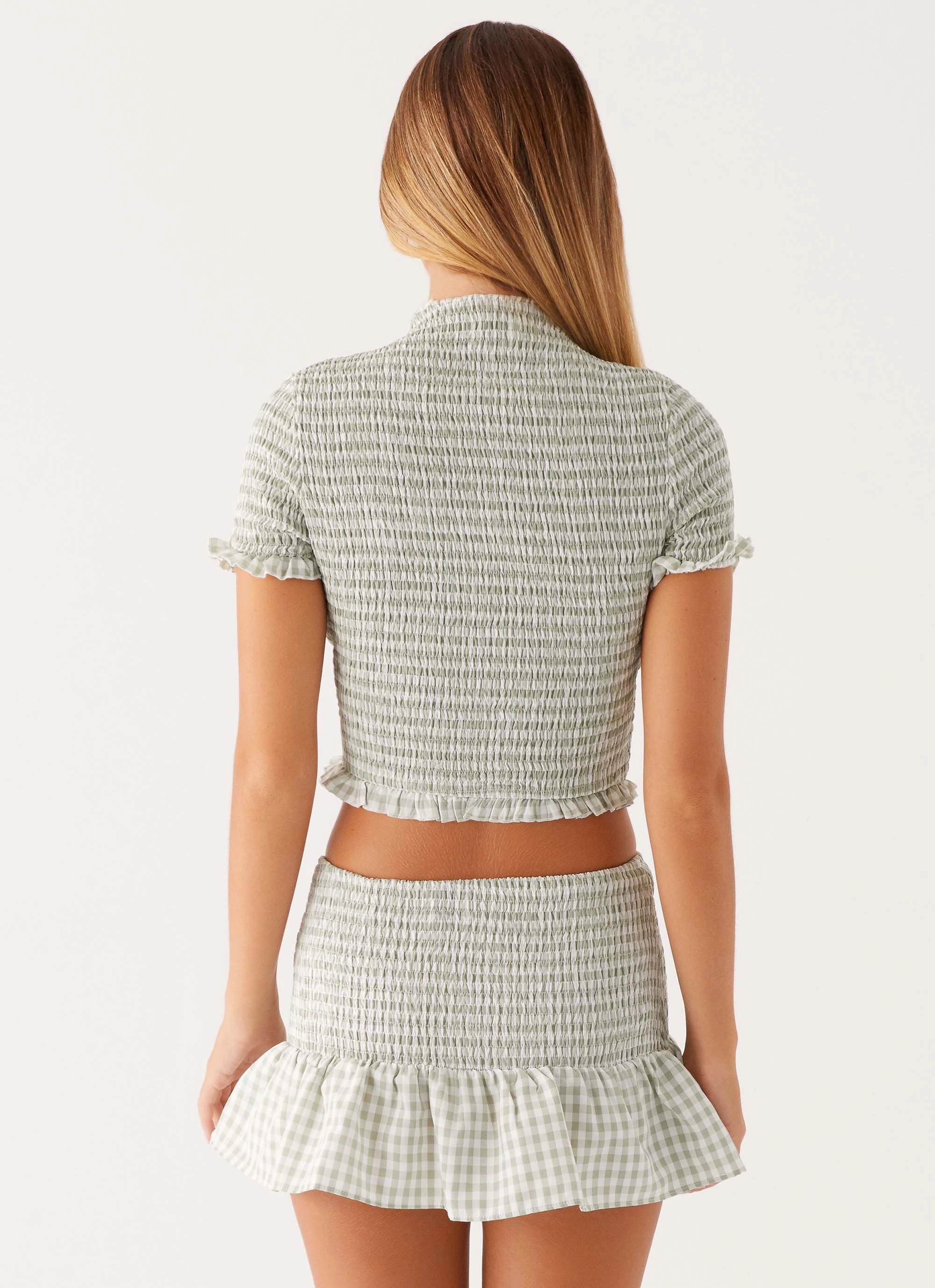 ZipClosure Sweetest Pie T-Shirt - Sage Gingham