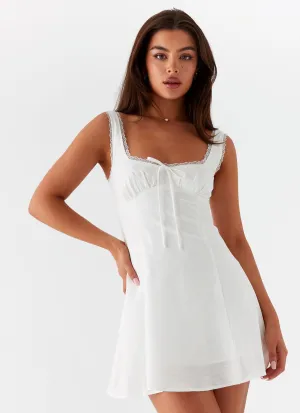 Mini-Length Elegant Appearance Rowena Mini Dress - White