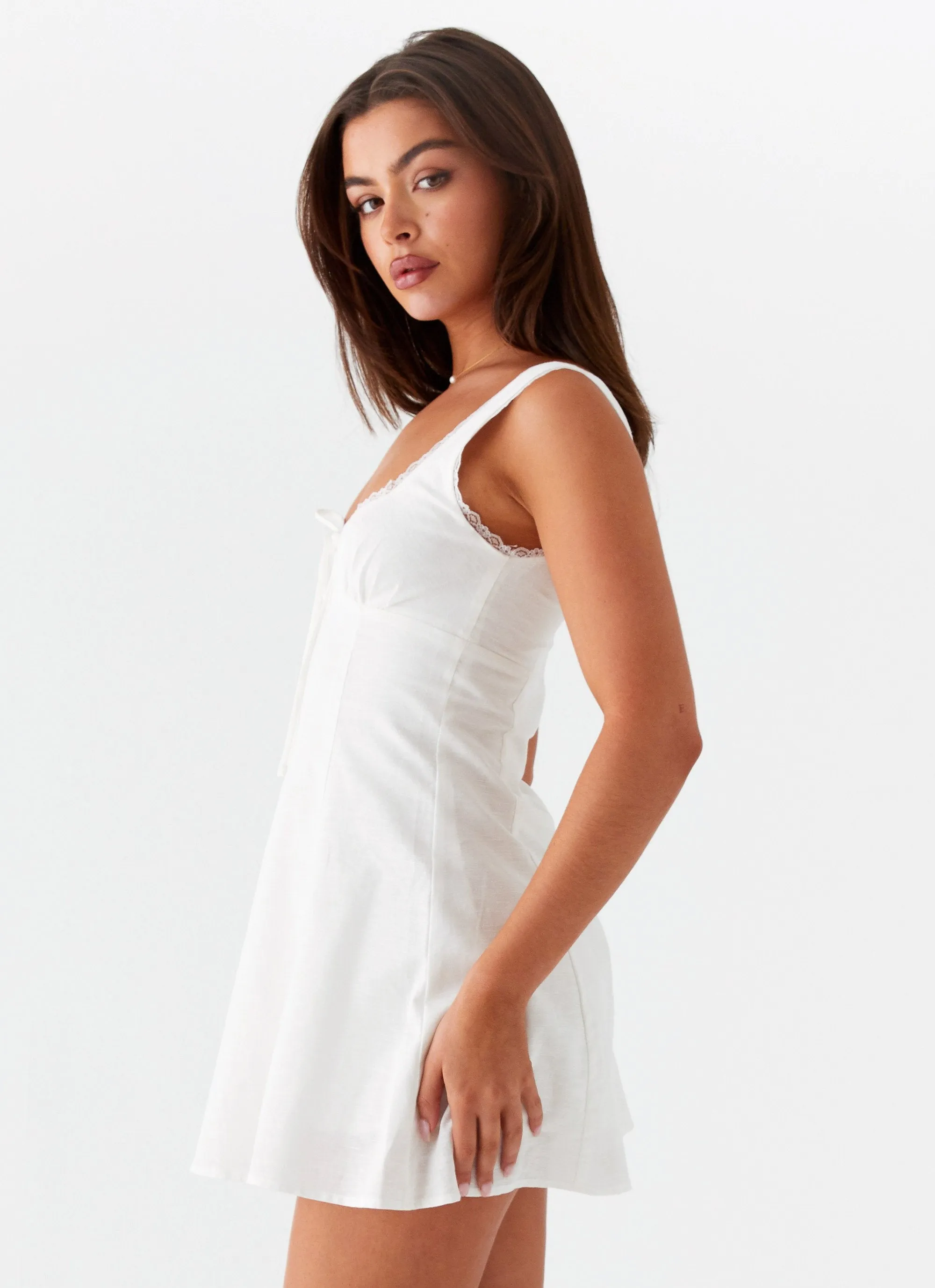 Rowena Mini Dress - White Smooth-Finish