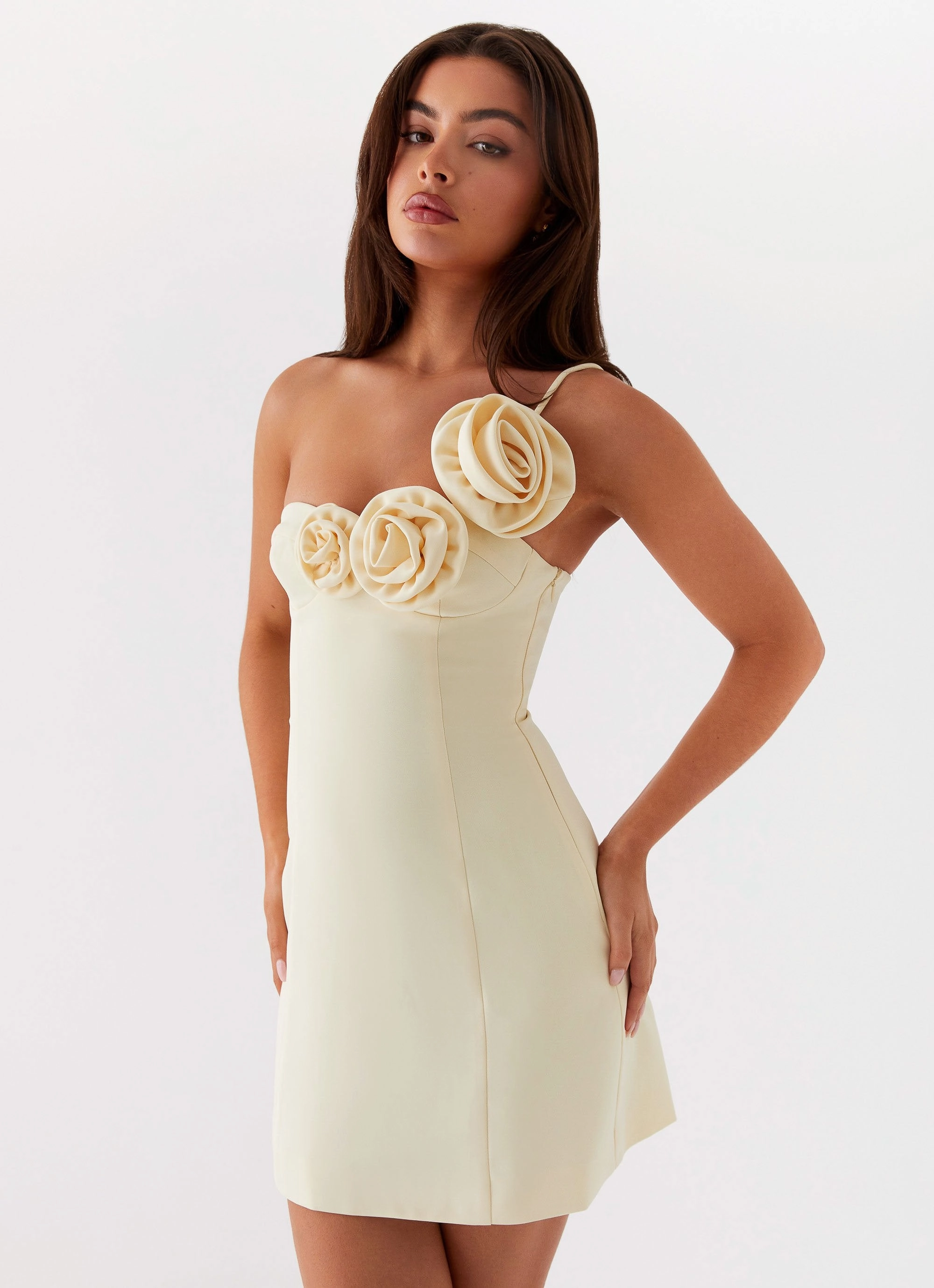 Sweetpea Mini Dress - Yellow Belted-Style Light and breezy summer dress