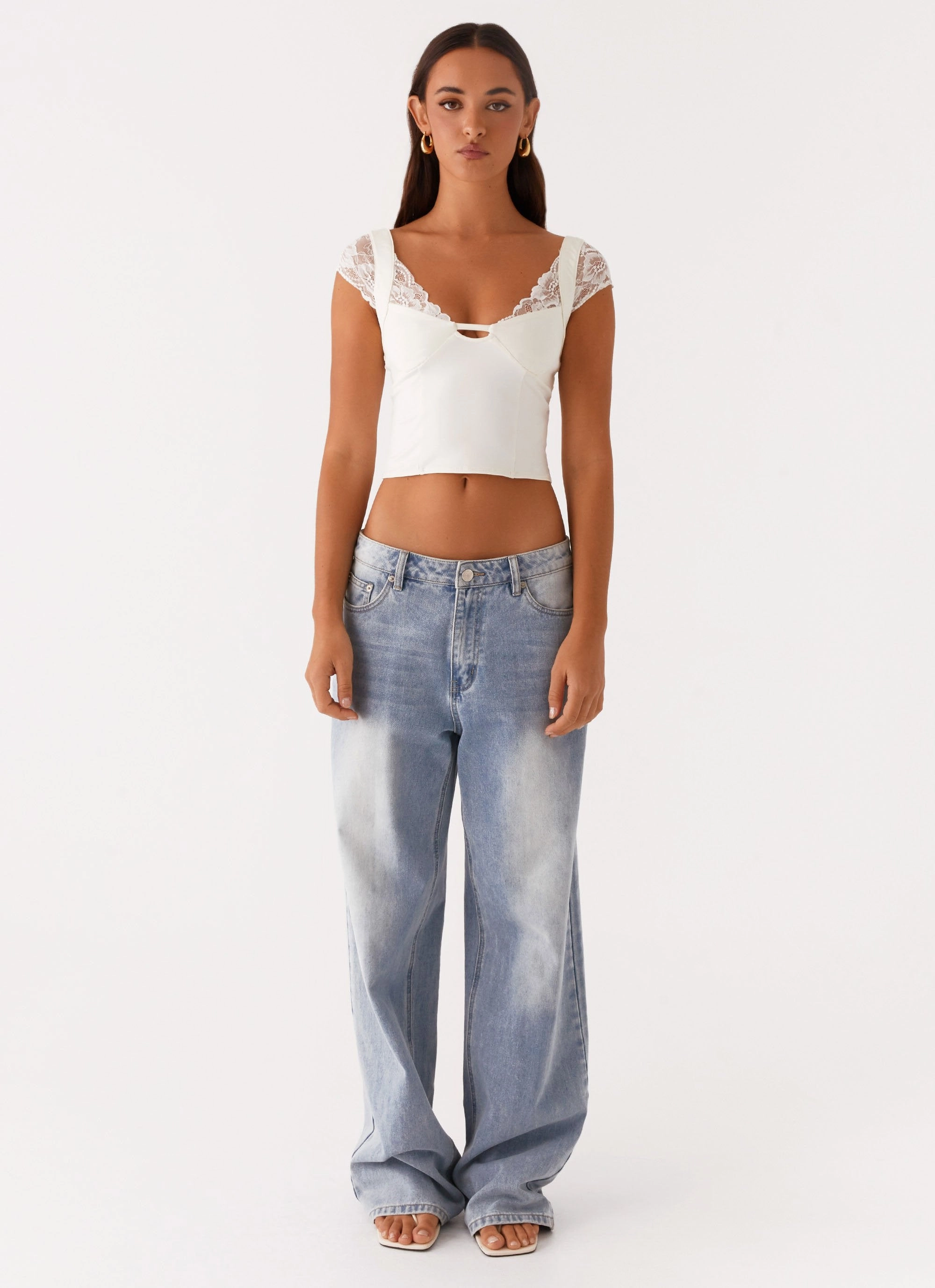 Tabitha Lace Top - Lemon Layered Collar System