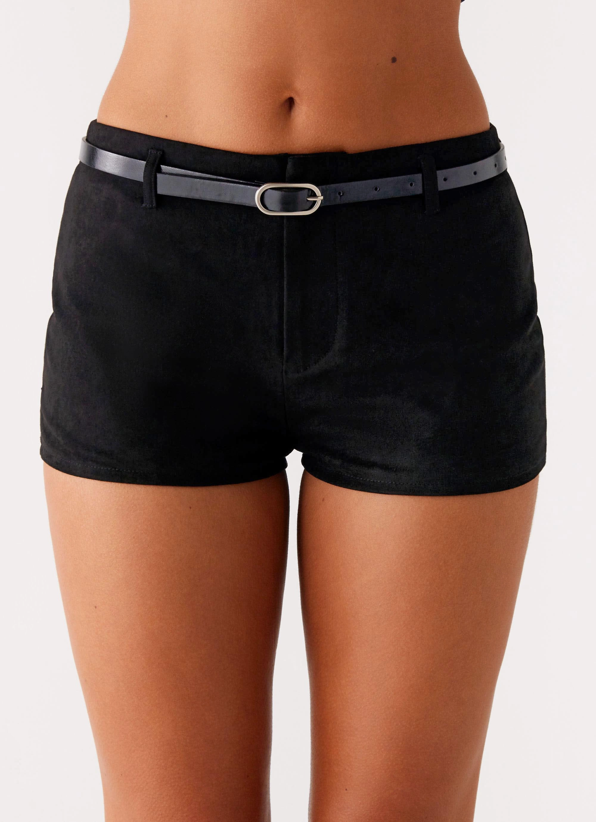 Casual Wear Katie Suede Mini Shorts - Black