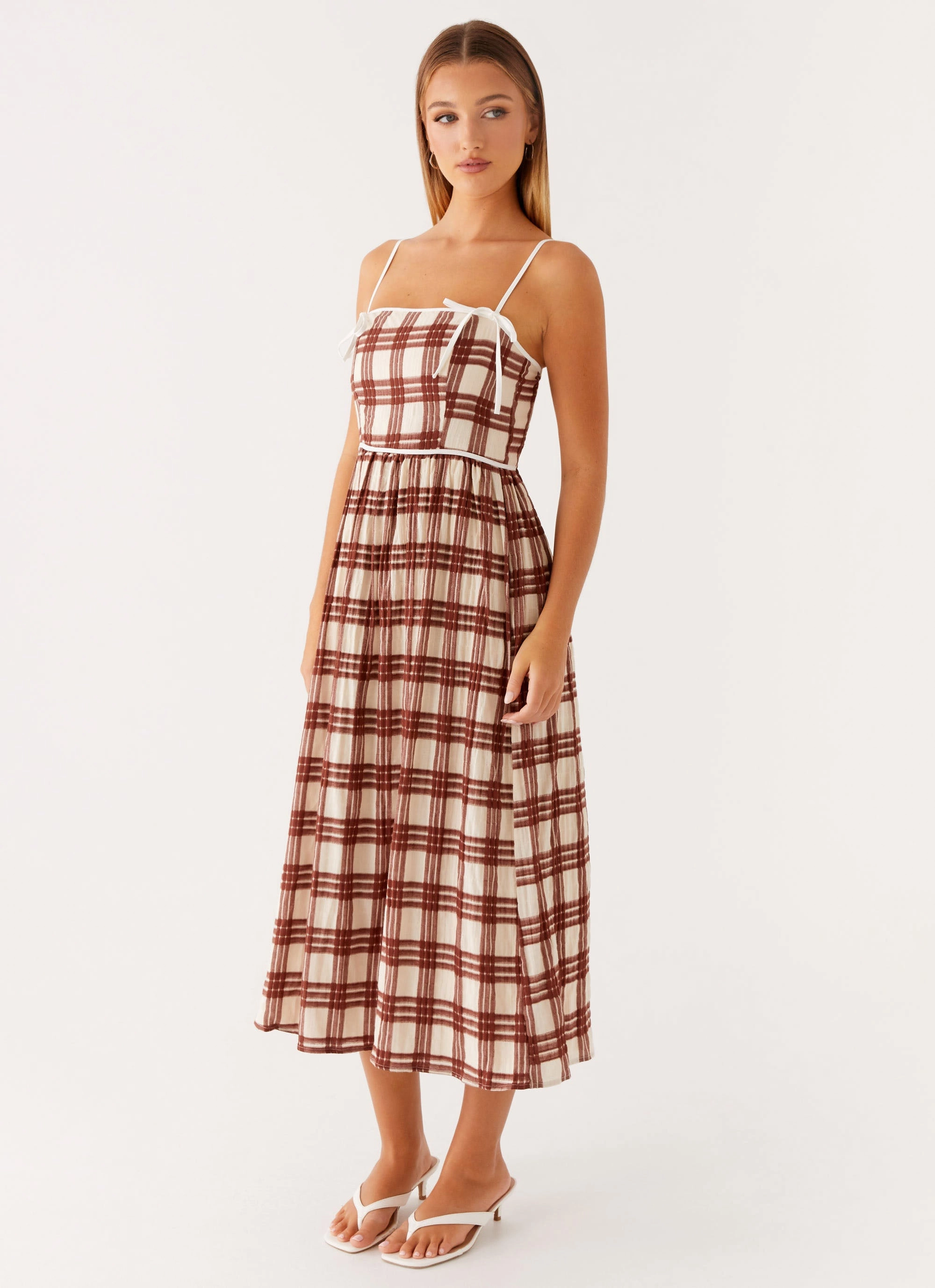 Shyanne Midi Dress - Chocolate Check Smart Style Stylish Design