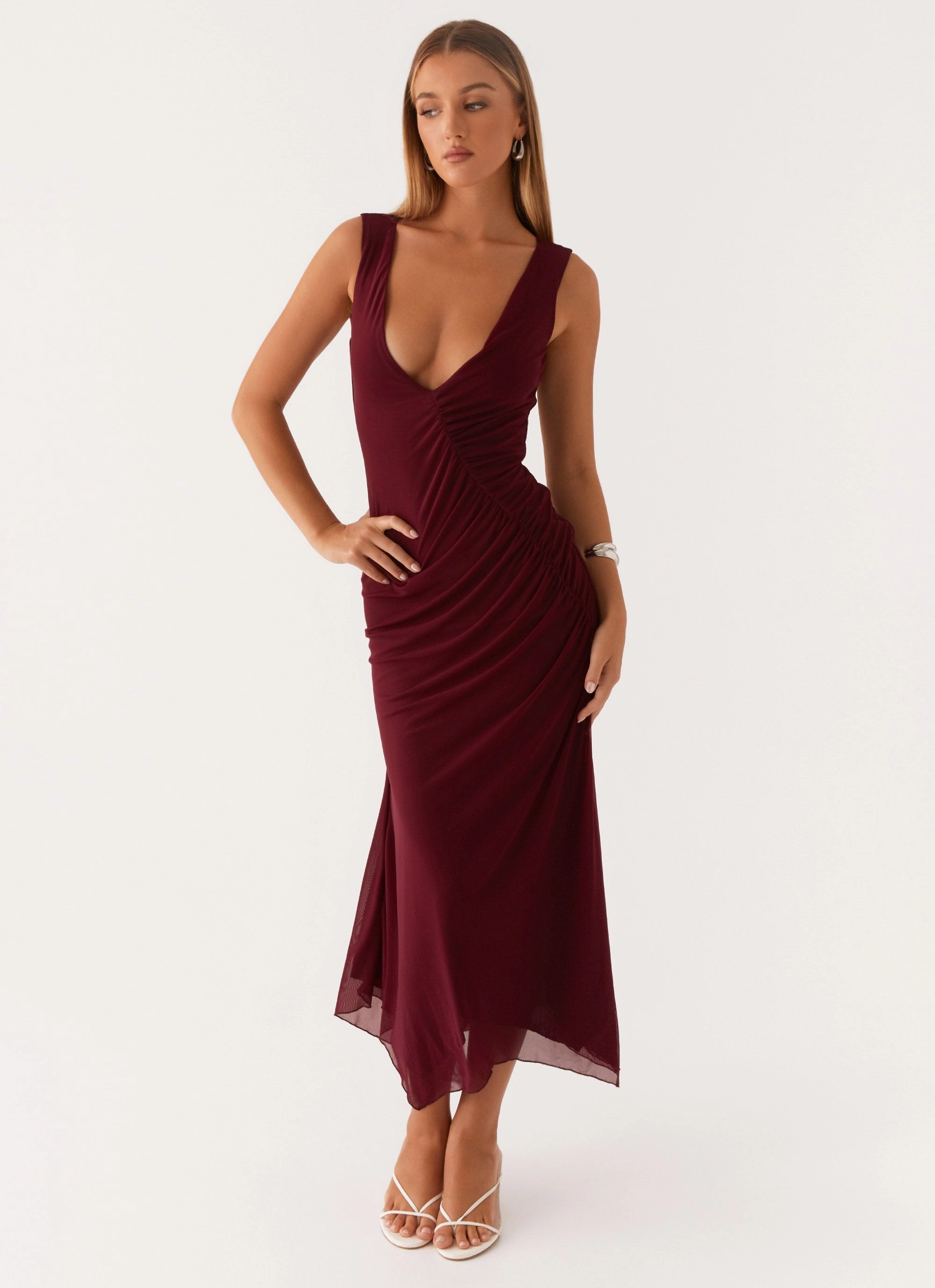 Casual Essential Murphy Maxi Dress - Deep Maroon