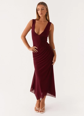 Casual Essential Murphy Maxi Dress - Deep Maroon