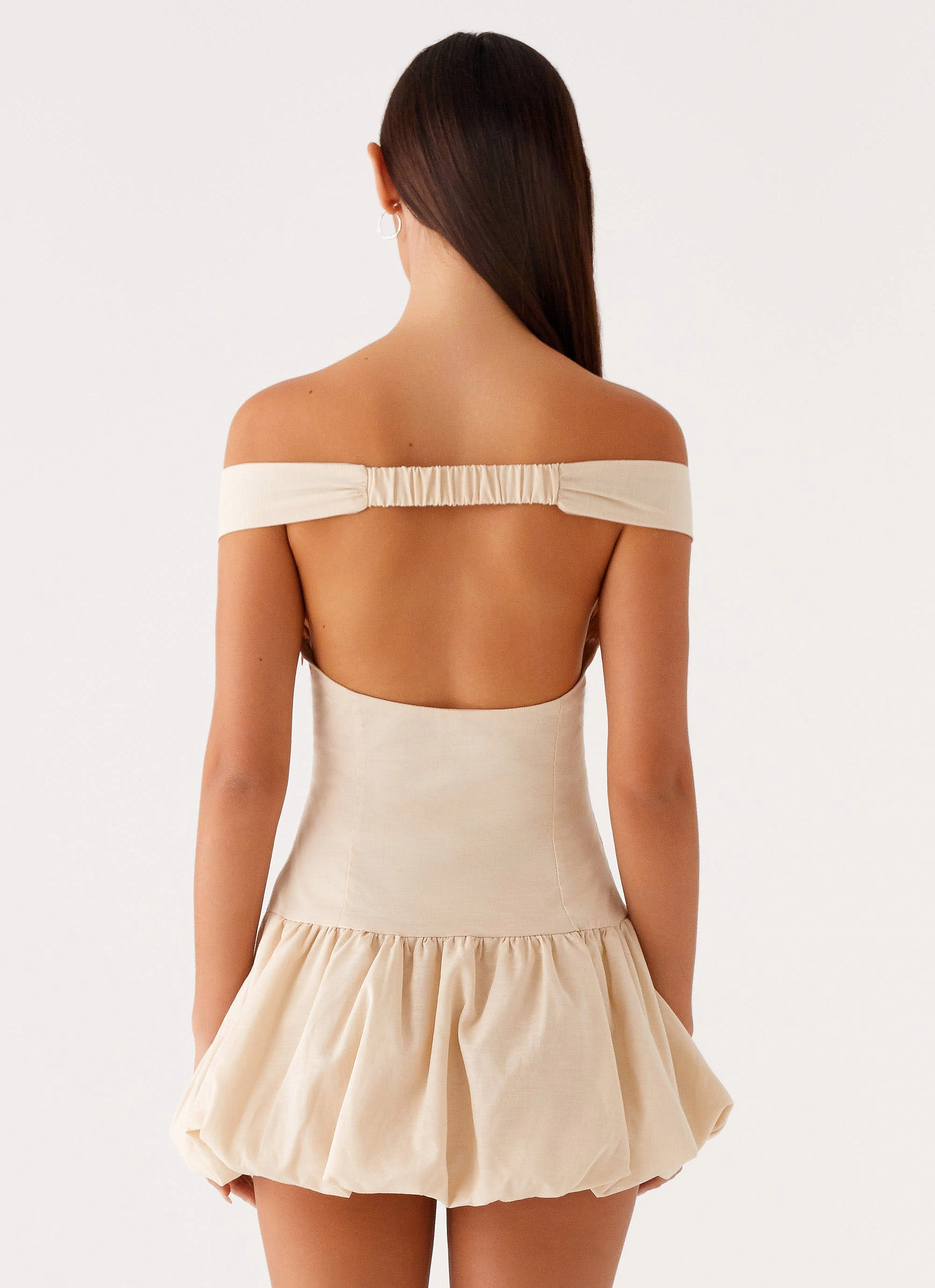 Street Vibe Endless Romance Off Shoulder Mini Dress - Butter