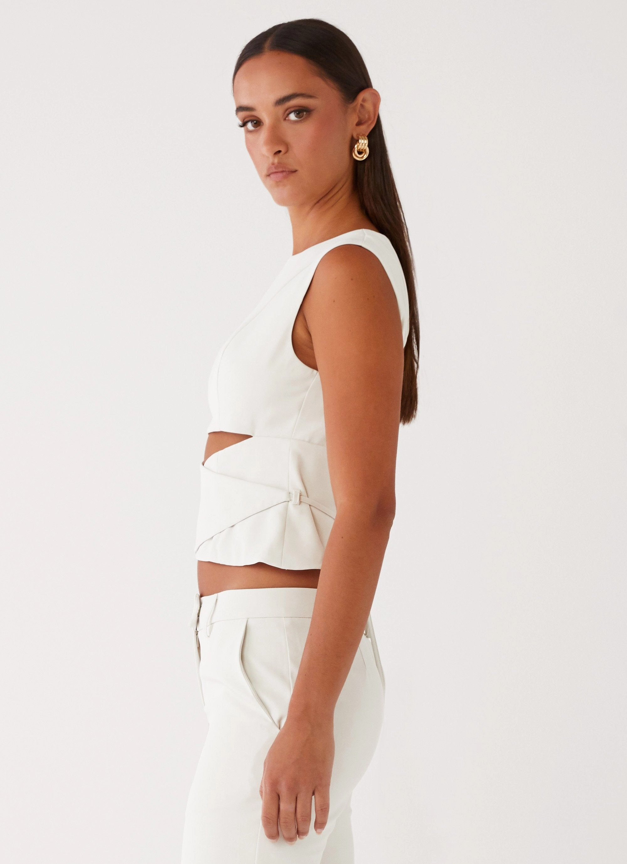UltraSoft Lining Cyra Wrap Top - Ivory
