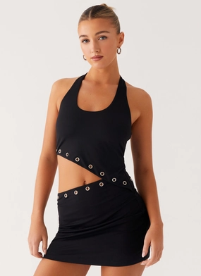 Perfect Length Vintage Style Riot Mini Dress - Black