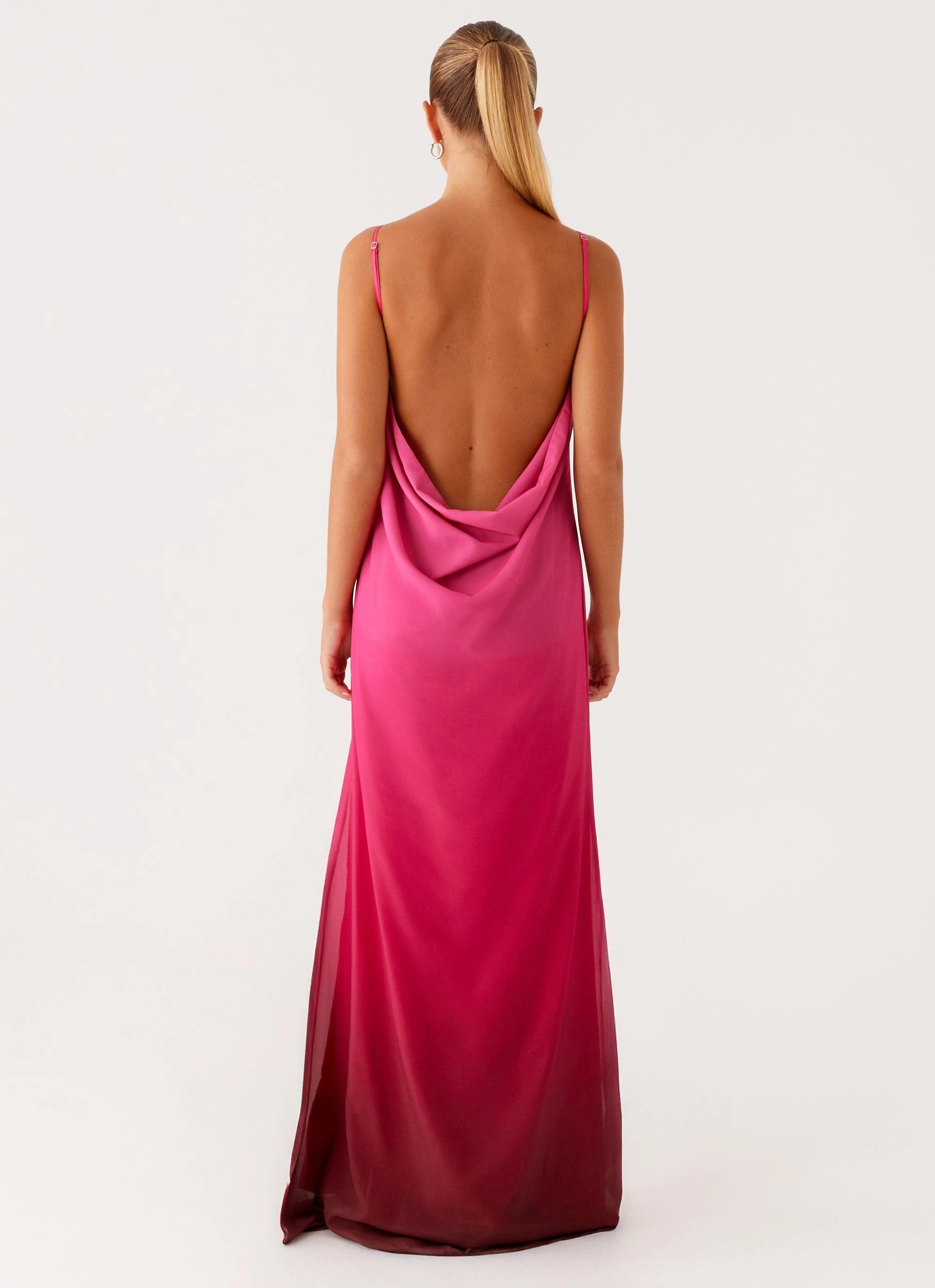 Smart Tailoring classic waist Marianne Maxi Dress - Fuchsia Gradient