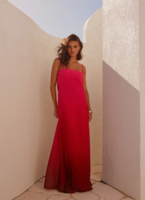 Marianne Maxi Dress - Fuchsia Gradient Fall Flow