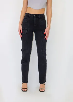 Take It Off Cargo Jeans ★ Charcoal Grey