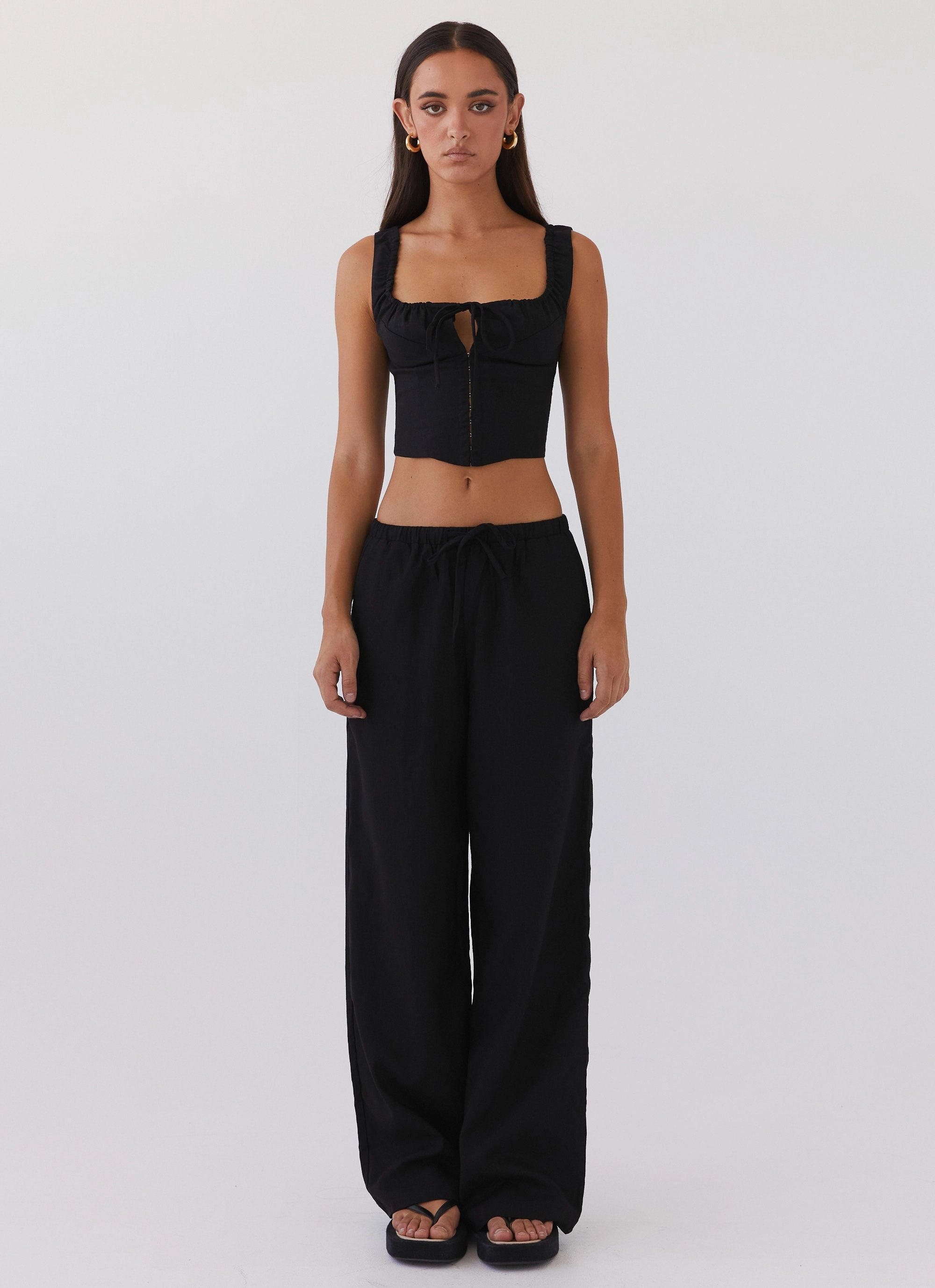 Light Deflection Fabric ThermalRegulation Take Me Away Corset Top - Black