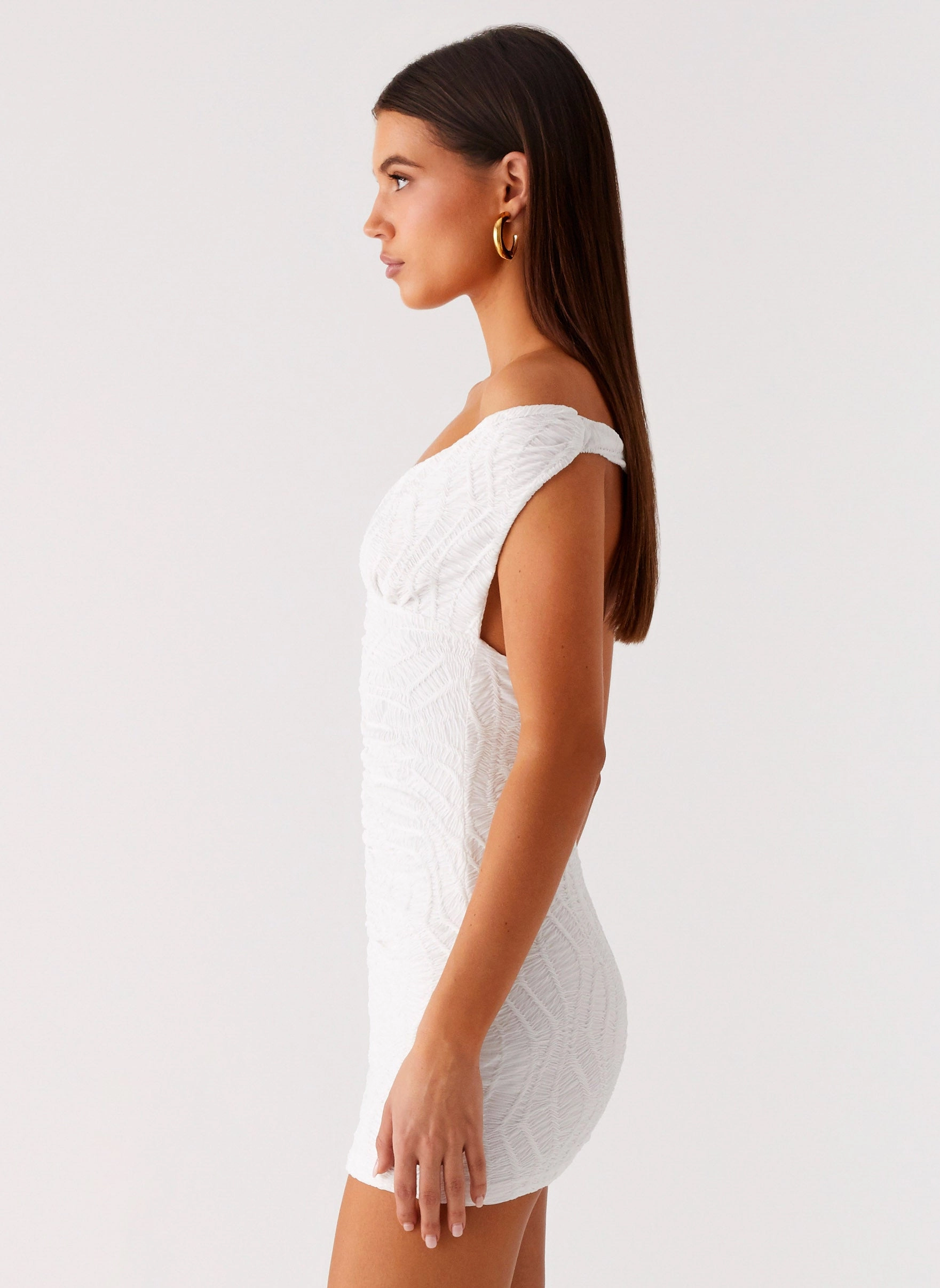 Light Silhouette Takoda Off Shoulder Mini Dress - White
