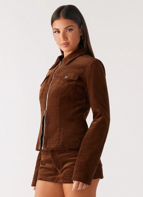 Taliyah Cord Jacket - Walnut Day To Day Effortless Travel Wear