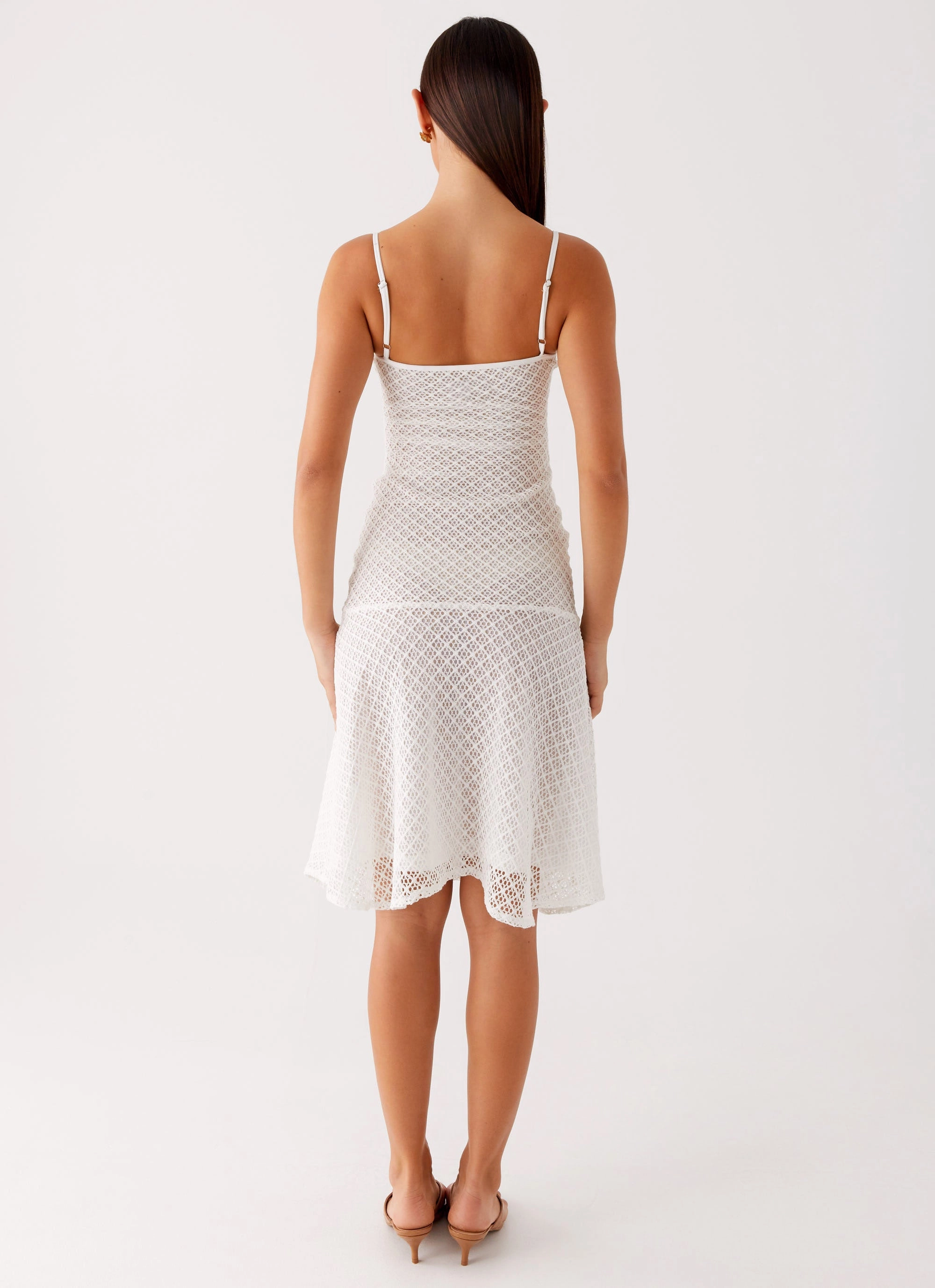 Tamar Midi Dress - White Multi Season Evening Event