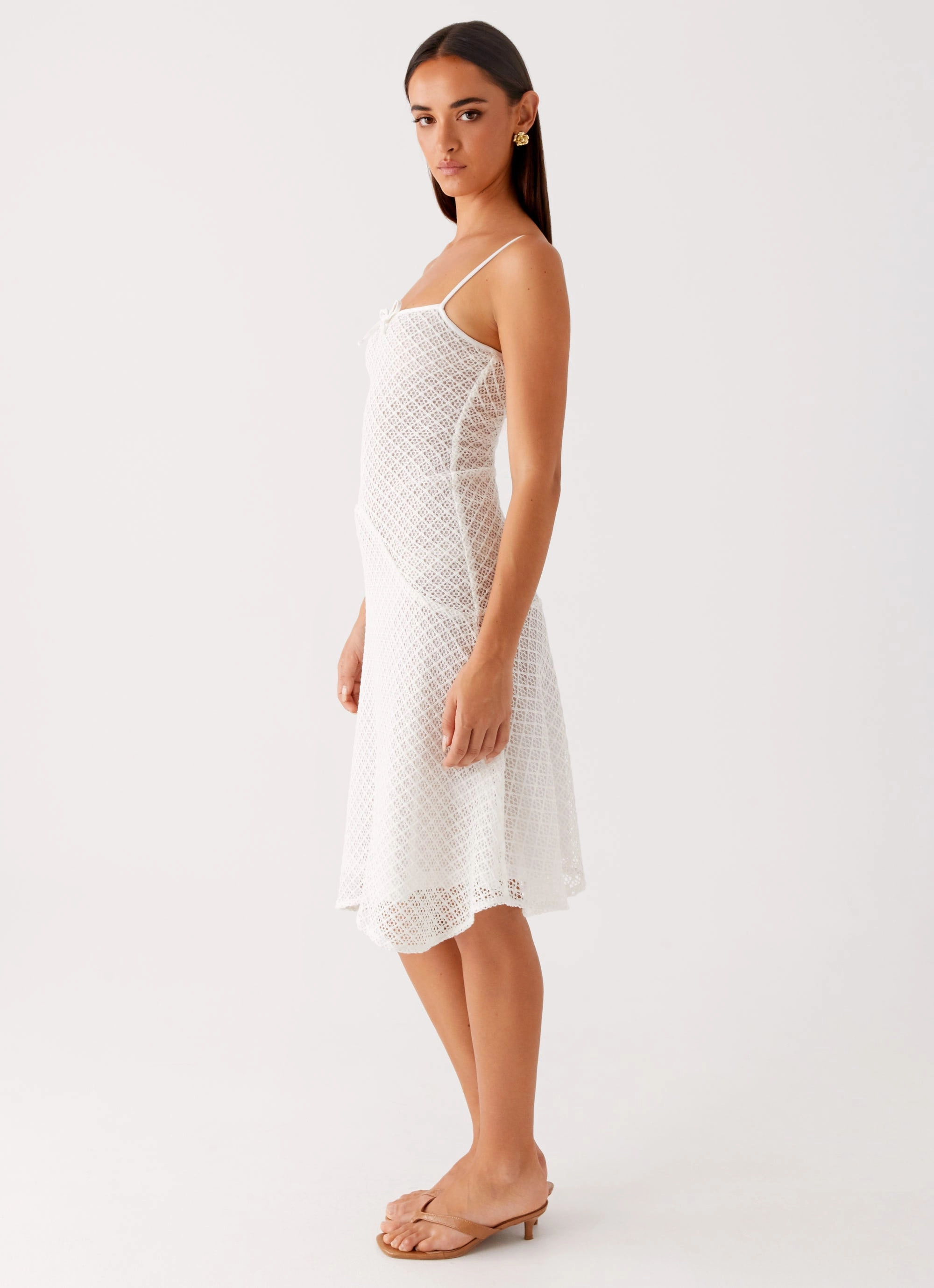 Neutral Aesthetic Tamar Midi Dress - White