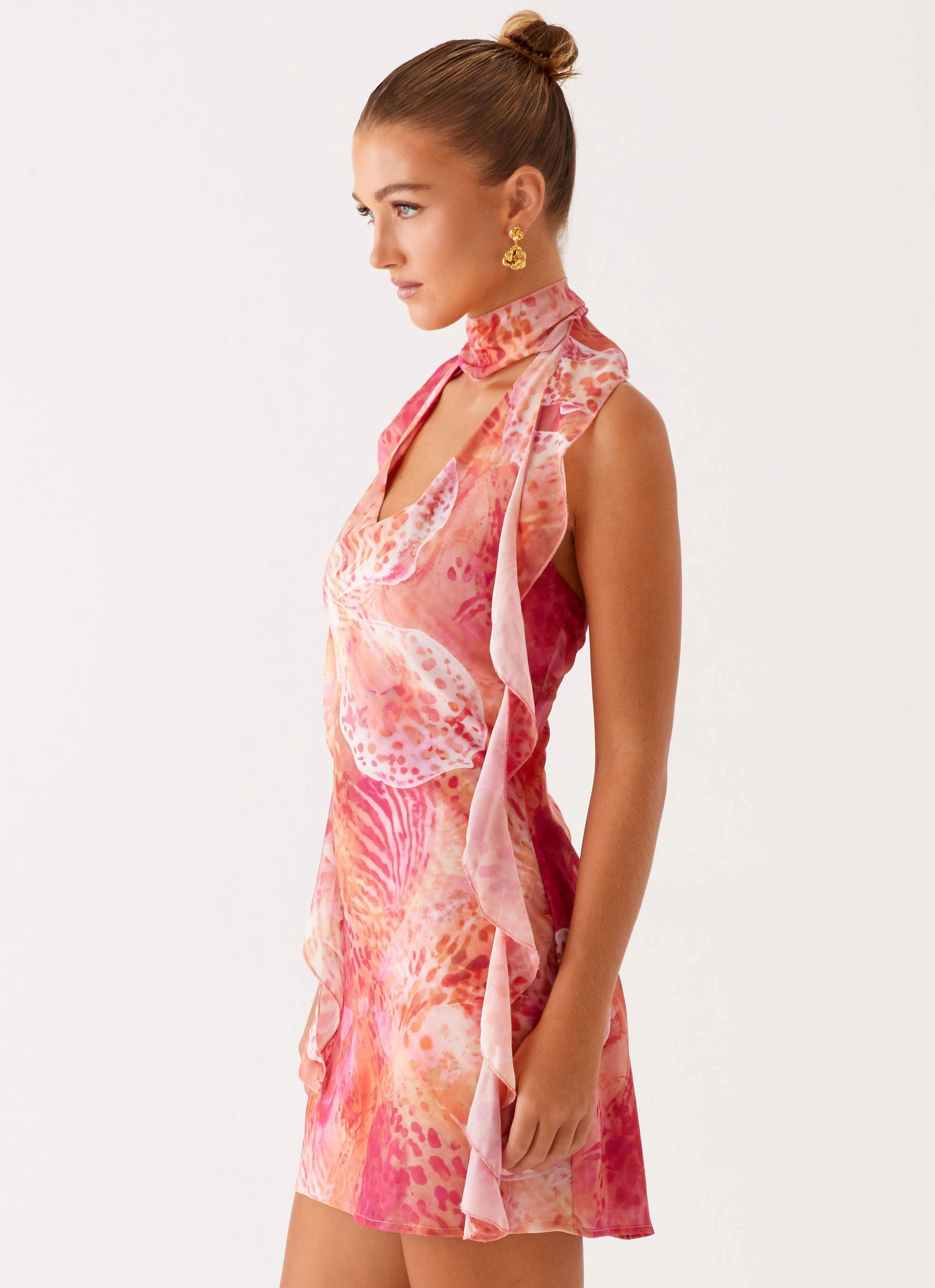 Tanner Mini Dress - Flamingo Fling Edgy vibes Tailored Comfort