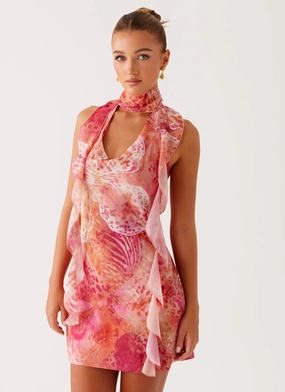 Fresh Palette Tanner Mini Dress - Flamingo Fling