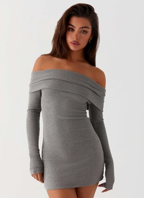 Tanzia Knit Mini Dress - Charcoal Sporty Comfort
