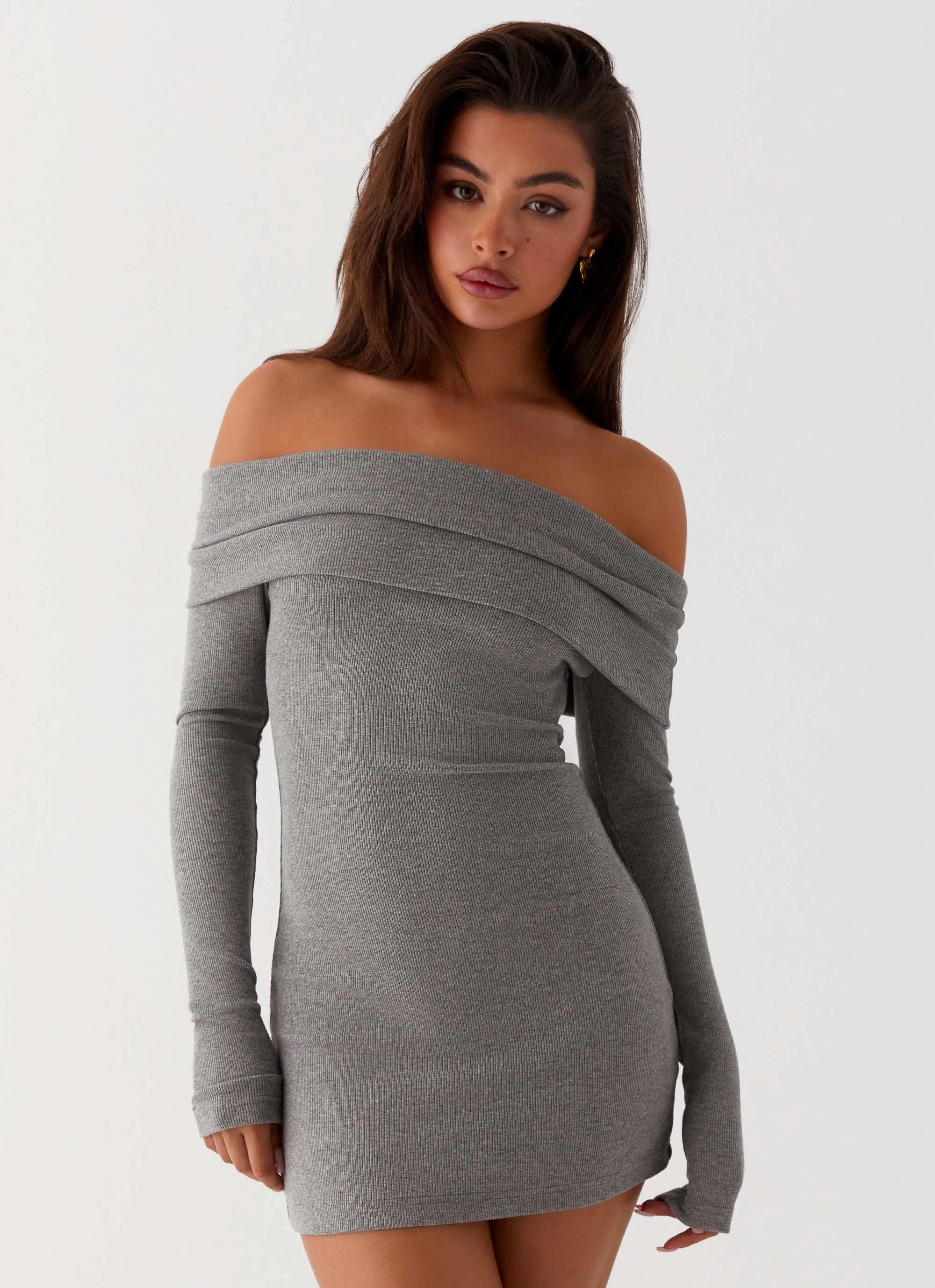 Tanzia Knit Mini Dress - Charcoal Sporty Comfort