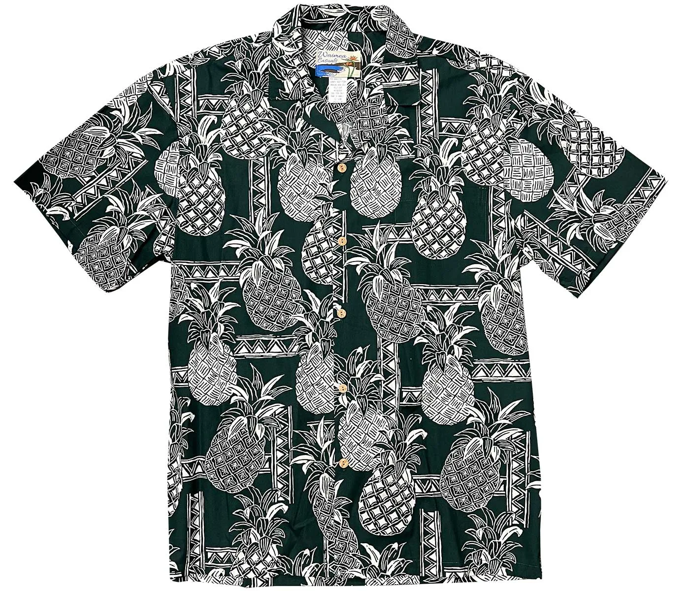 Tapa Pineapple Green Hawaiian Shirt
