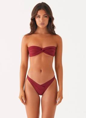Flexible Back Design laid-back style Delta Bikini Bottoms - Mulberry