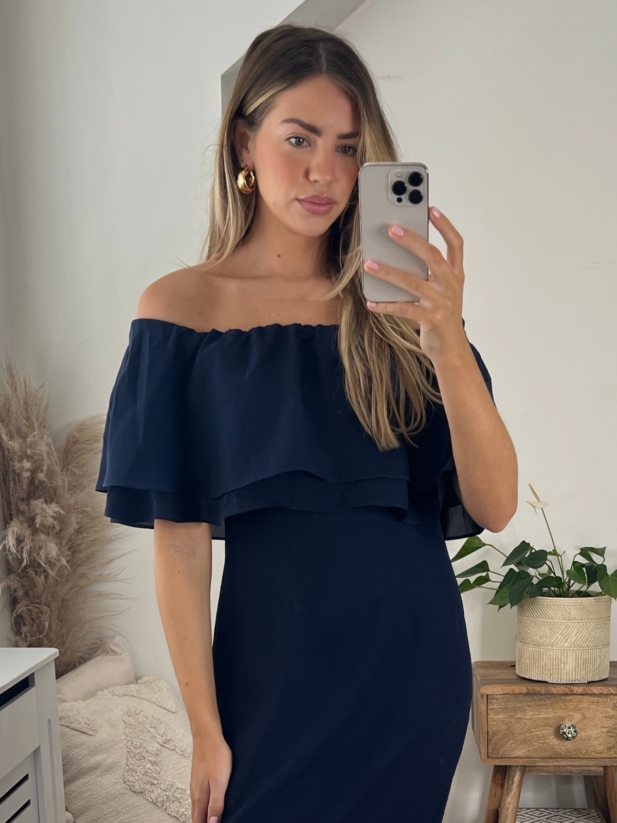 Flexible Mood Bold Structure Tara Bandeau Dress / Navy