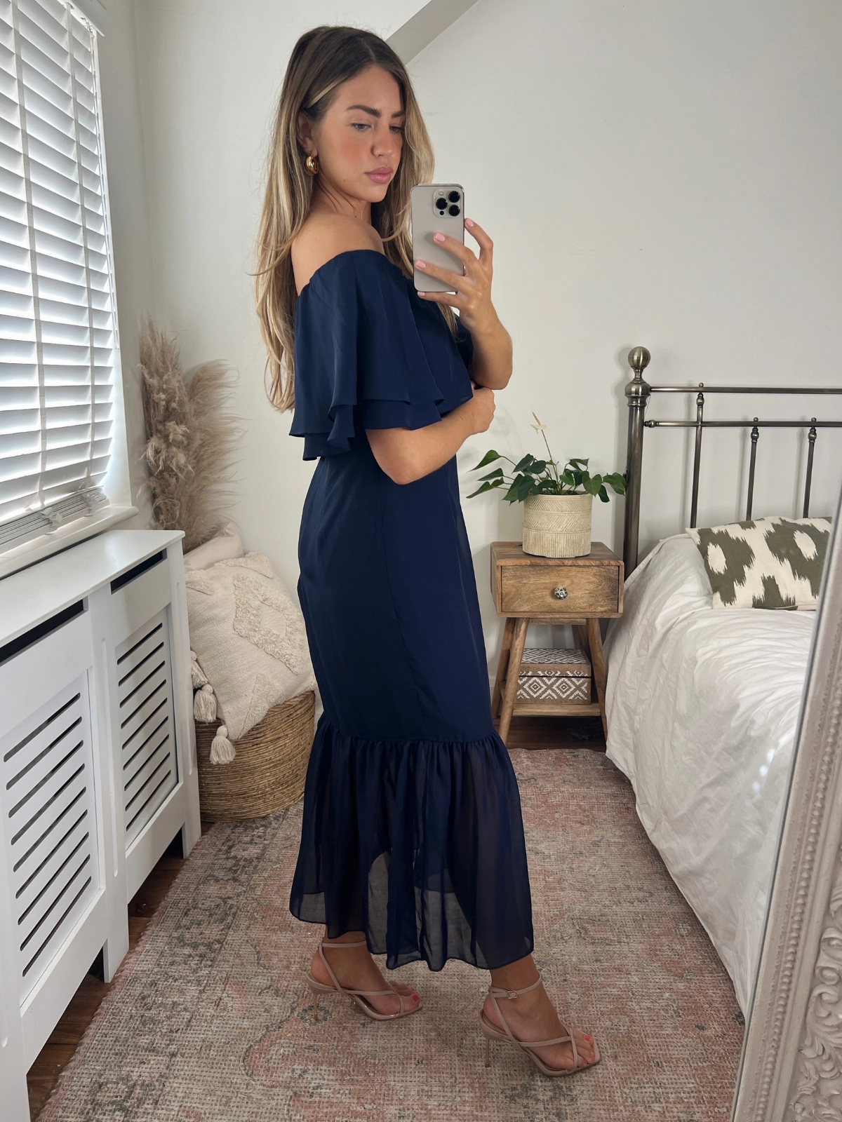 Recycled-Material Tara Bandeau Dress / Navy