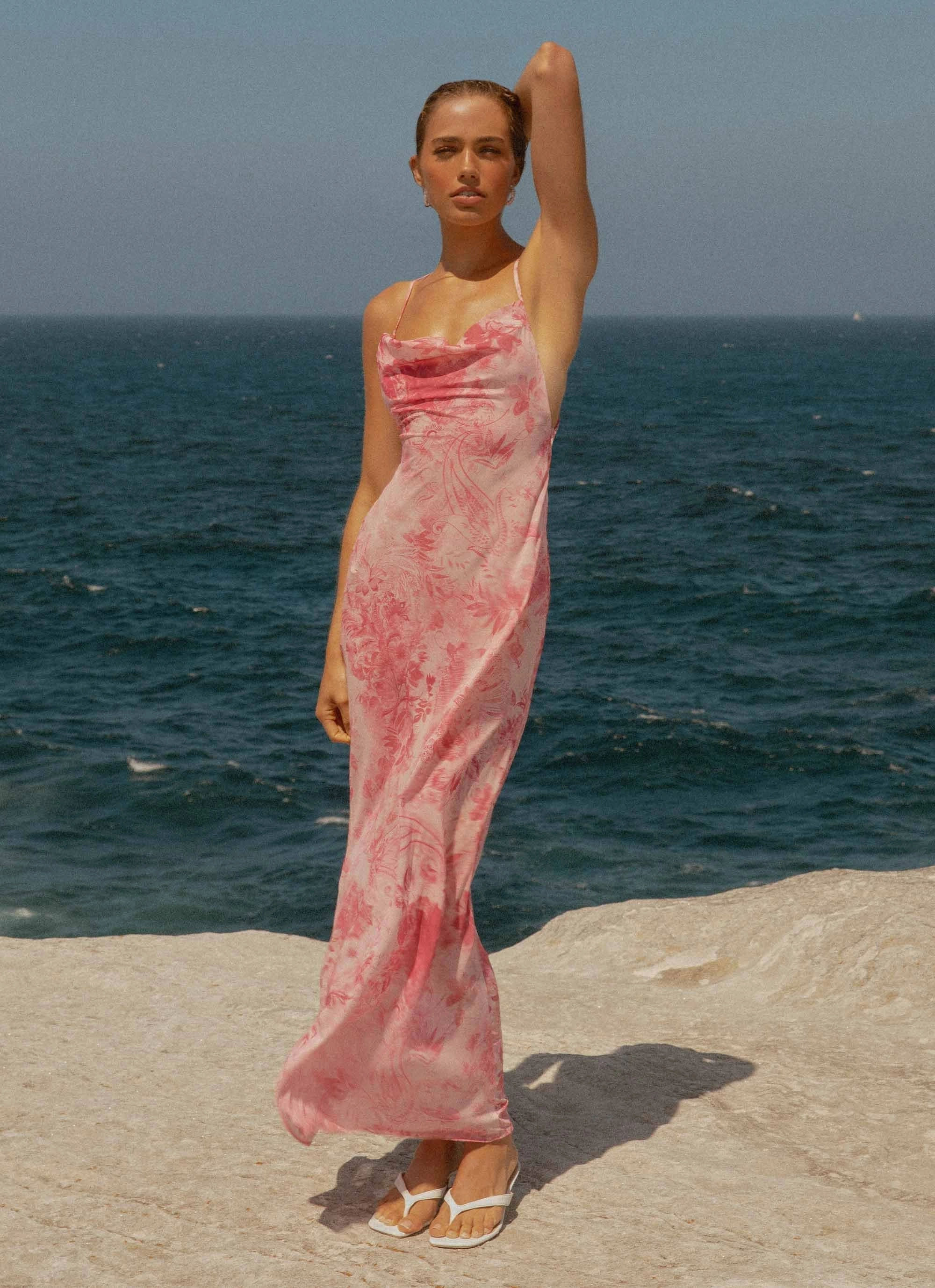 Bloom Zone Tara Maxi Dress - Pink Print
