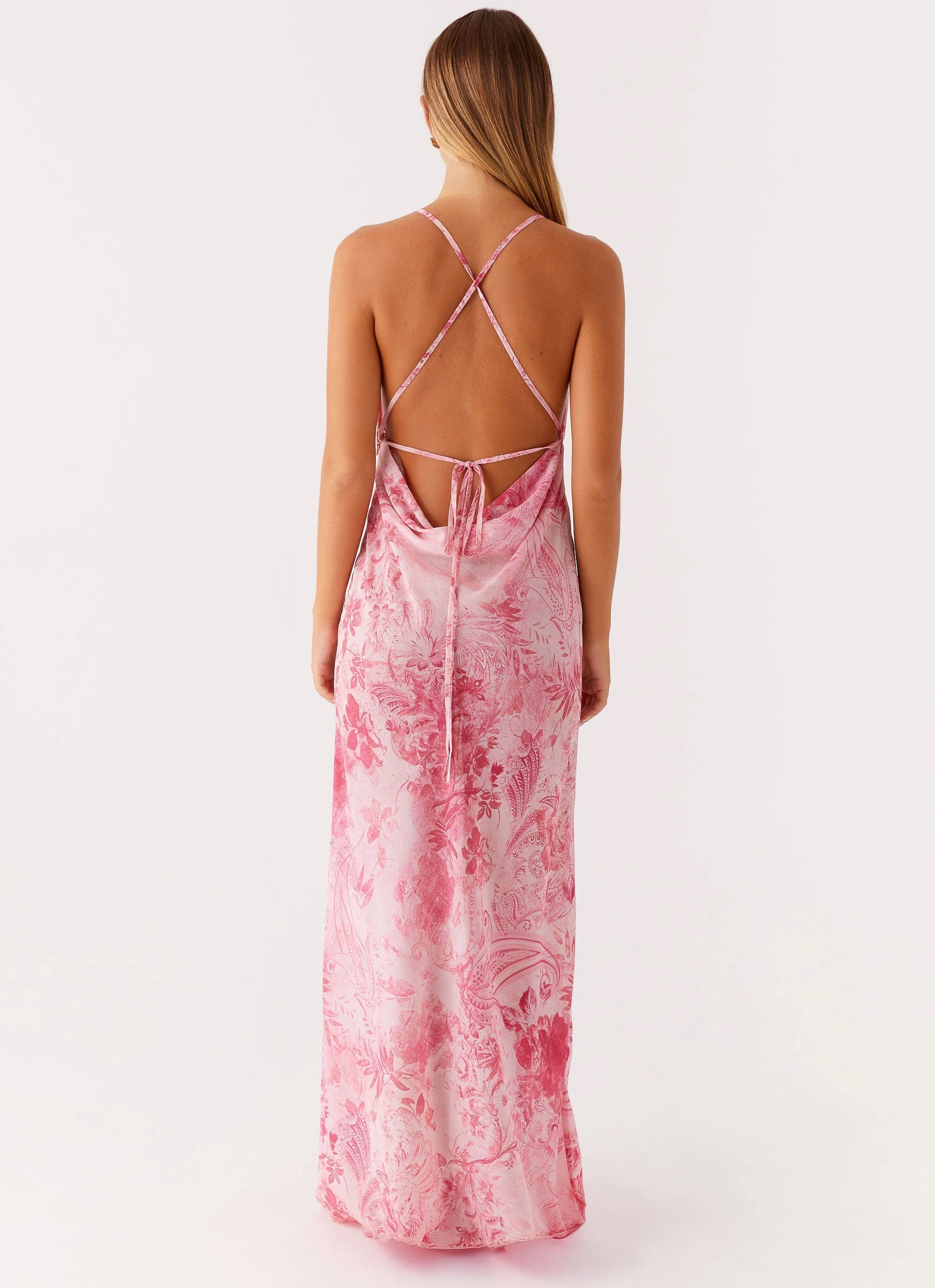 Tara Maxi Dress - Pink Print Modern Layering Relax Flex