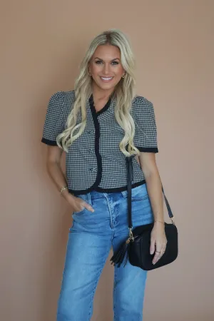 HiddenZipper AllClimateAdaptive Tarra Checkered Top