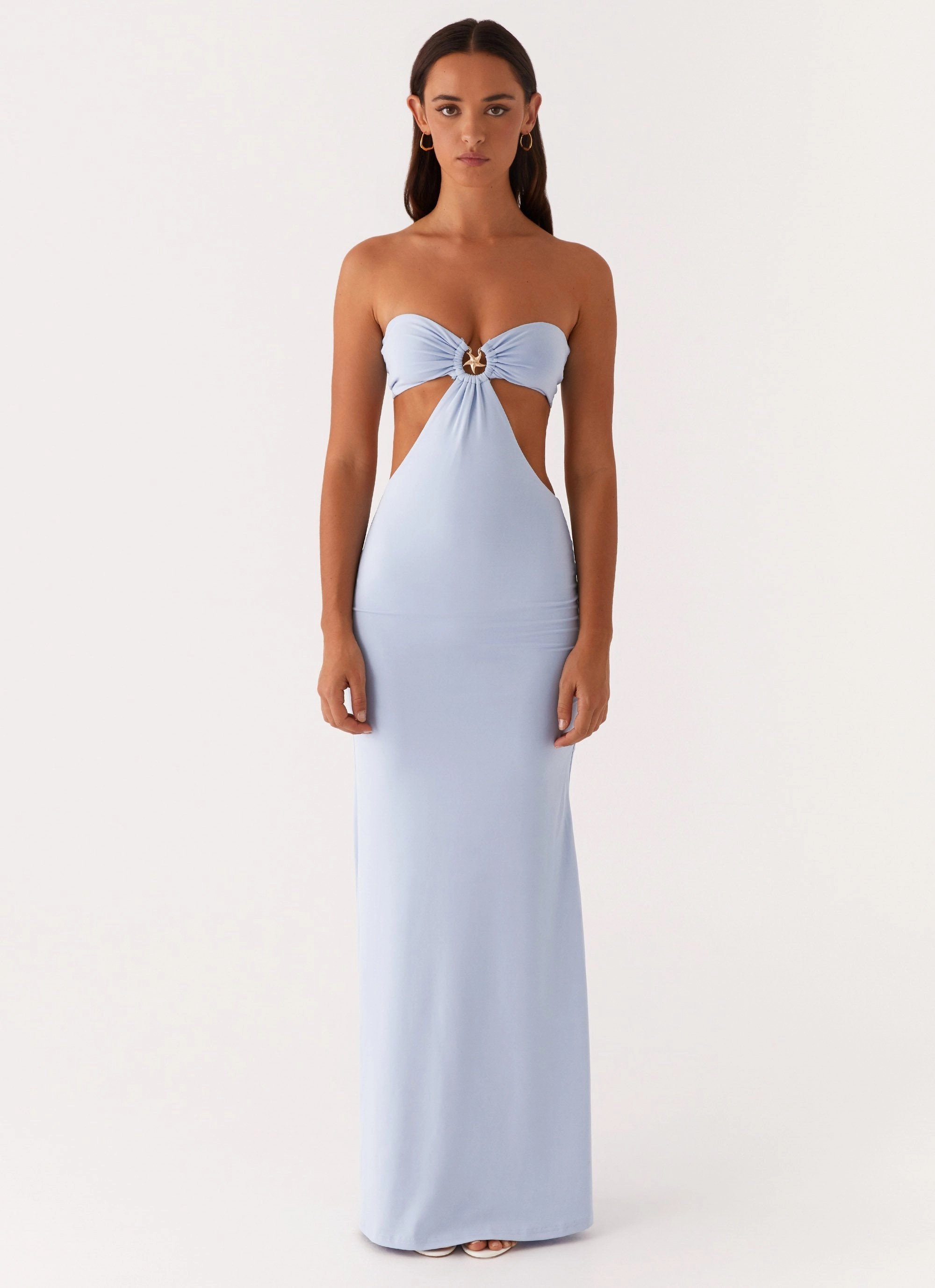 Relaxed Waist Fit Tatiana Maxi Dress - Blue