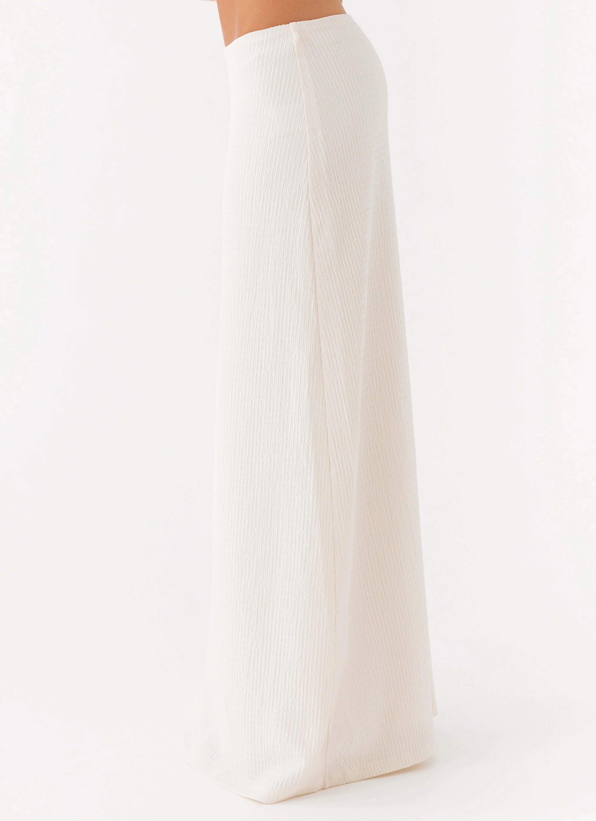 Relaxed Mood Tatum Low Rise Maxi Skirt - Ivory