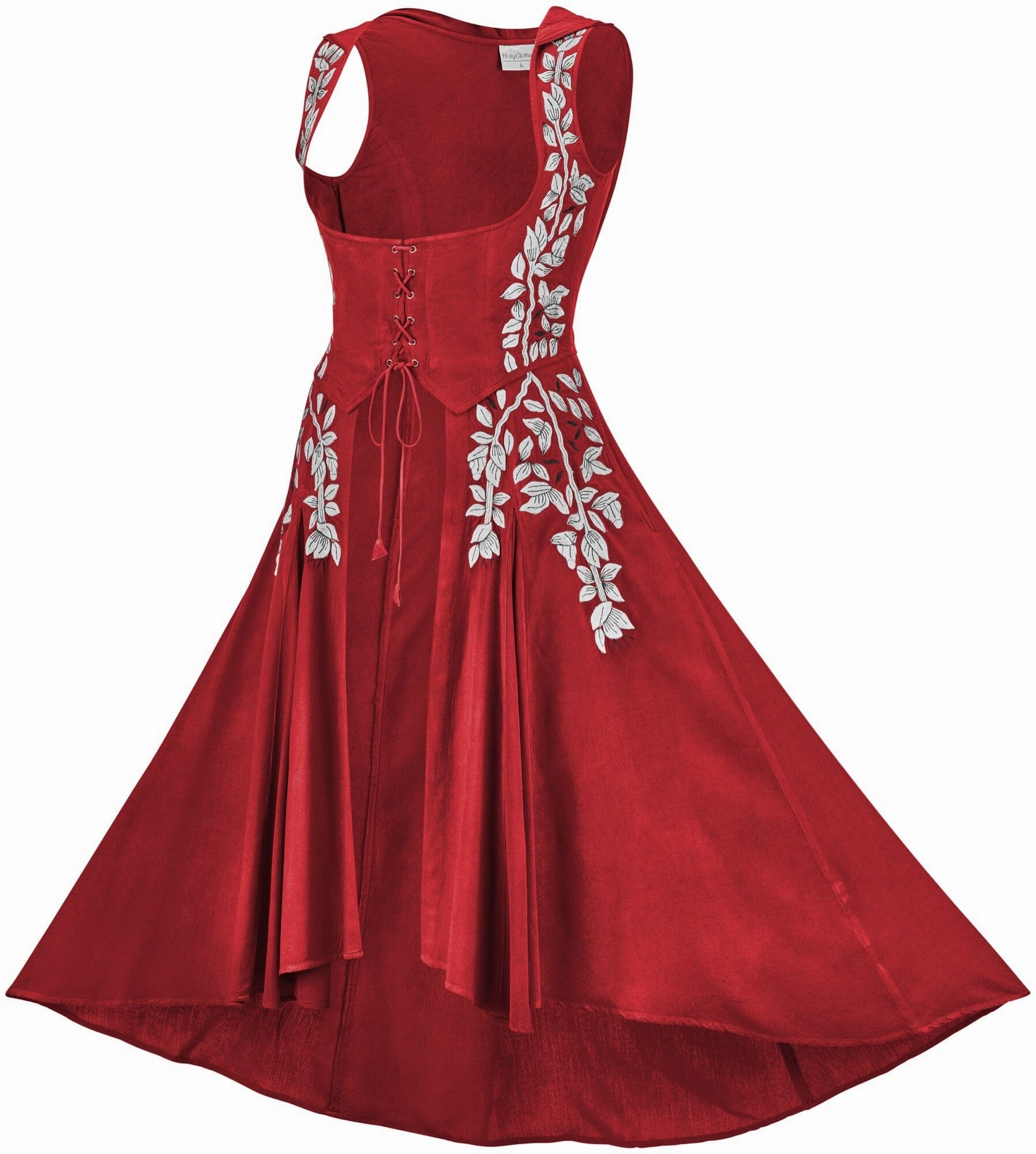 Fall Inspired Tauriel Maxi Overdress Limited Edition Poppy Red Silver Embroidery