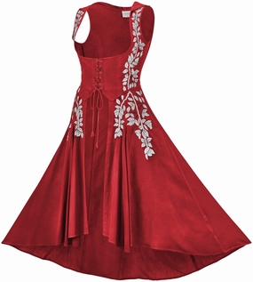 Smart and Polished Tauriel Maxi Overdress Limited Edition Poppy Red Silver Embroidery