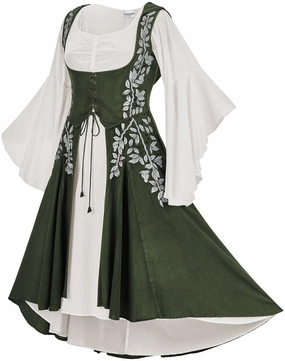 Perfect For Work Tauriel Maxi Set Silver Embroidery Limited Edition Moss Green