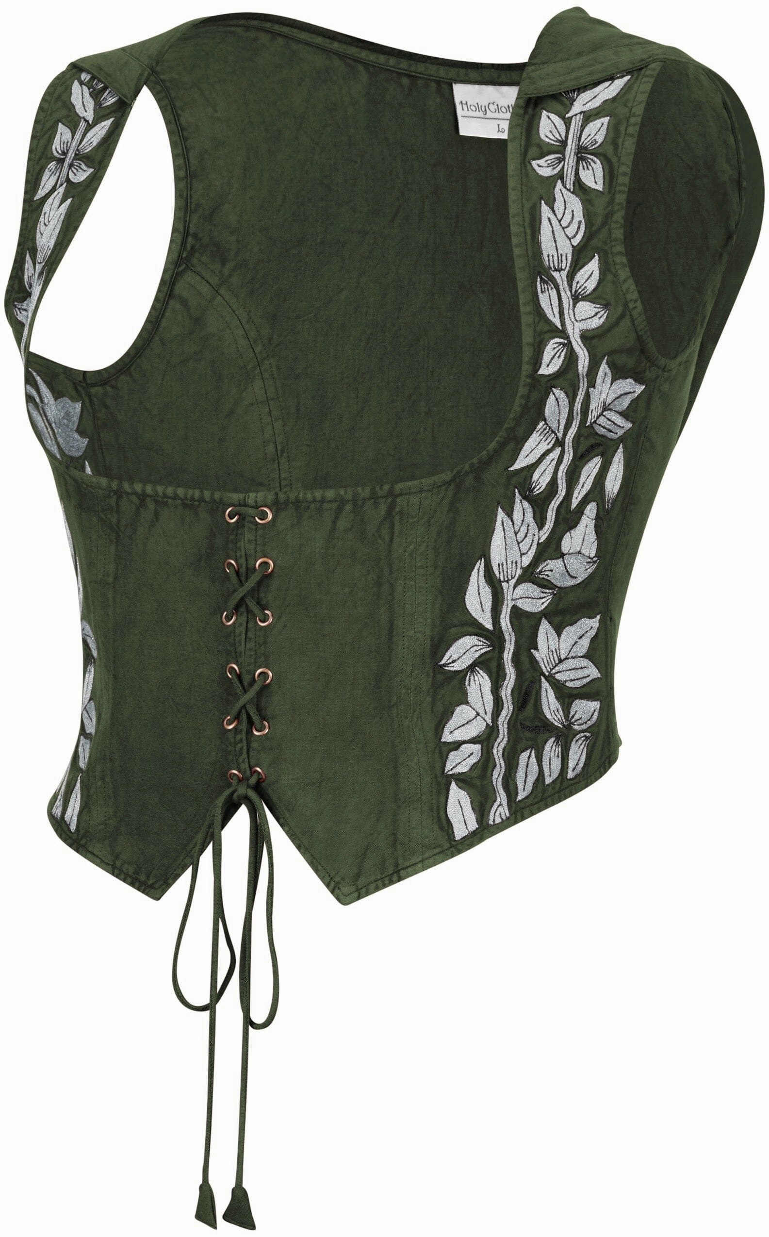 FourWayStretch Ventilated Side Panels Tauriel Top Limited Edition Moss Green Silver Embroidery