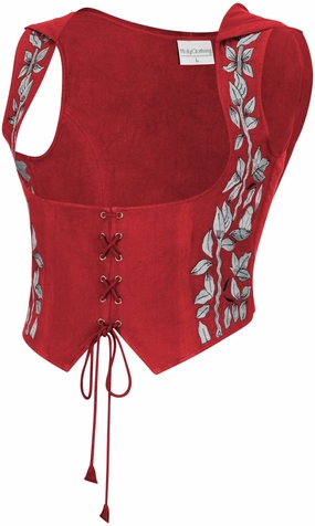 Tauriel Top Limited Edition Poppy Red Silver Embroidery Snag Resistant Fabric NonChafingEdges