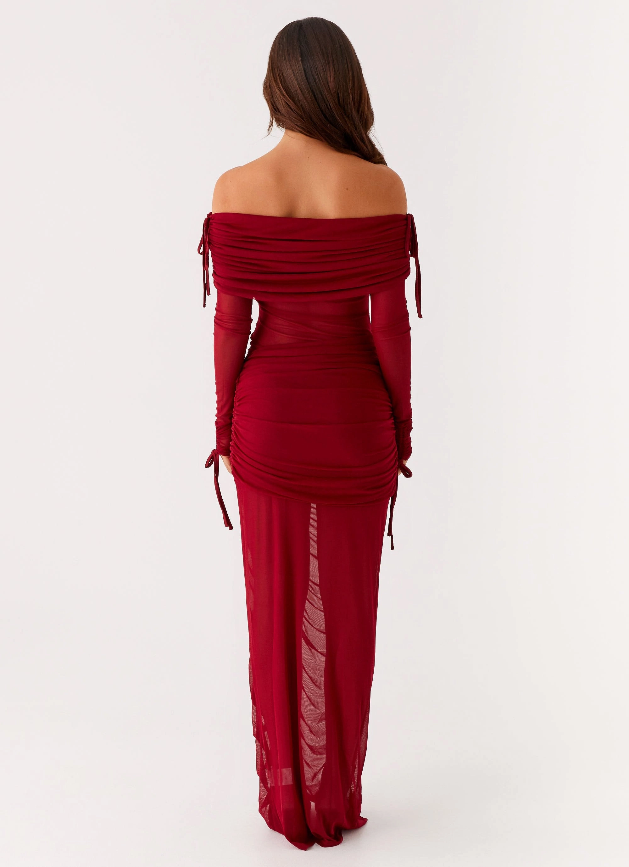 Teala Mesh Maxi Dress - Red Classic Touch New Spirit
