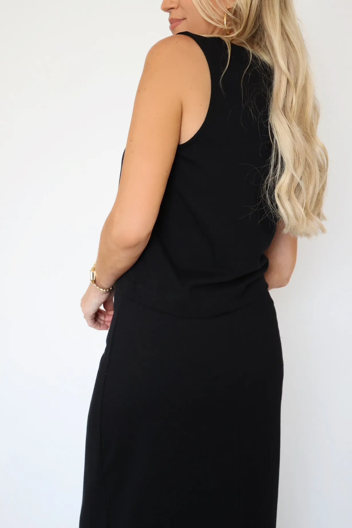 Vintage Hoodie Sloane Jersey Muscle Tank - True Black