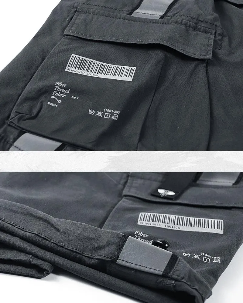 Techwear Reflective Cargo Shorts