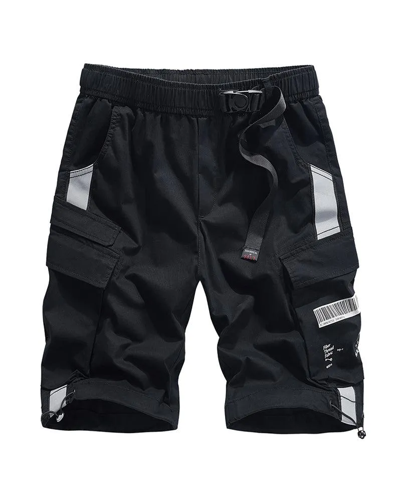 Techwear Reflective Cargo Shorts