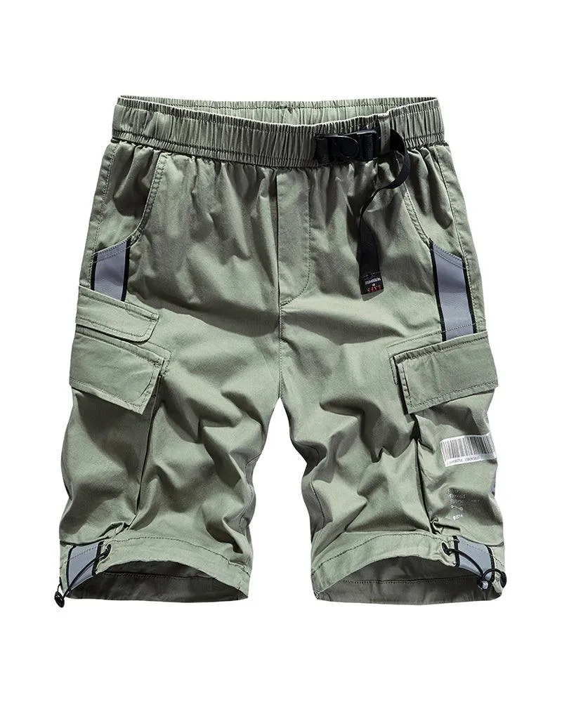 Techwear Reflective Cargo Shorts