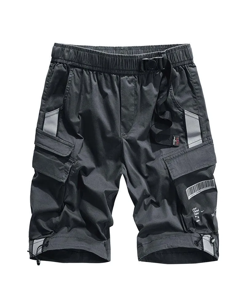 Techwear Reflective Cargo Shorts