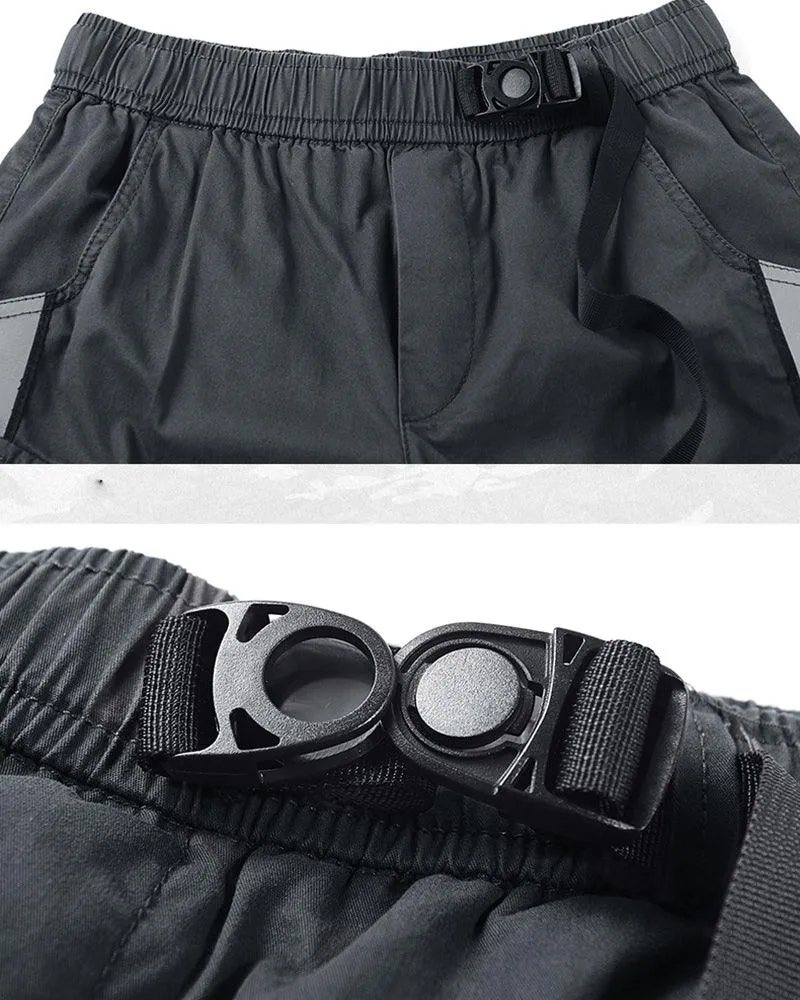 Techwear Reflective Cargo Shorts