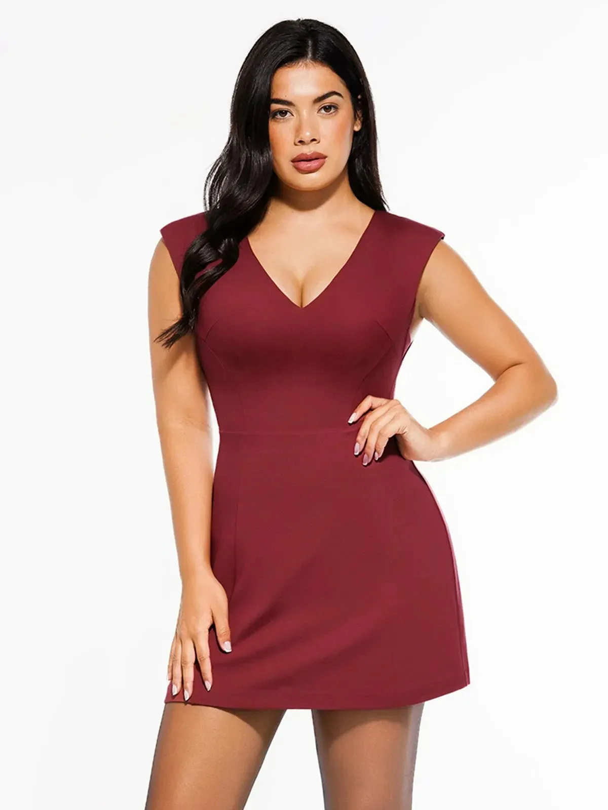 Reversible Layering Tech AntiPill Texture Shapewear Professional Convertible Mini Dress