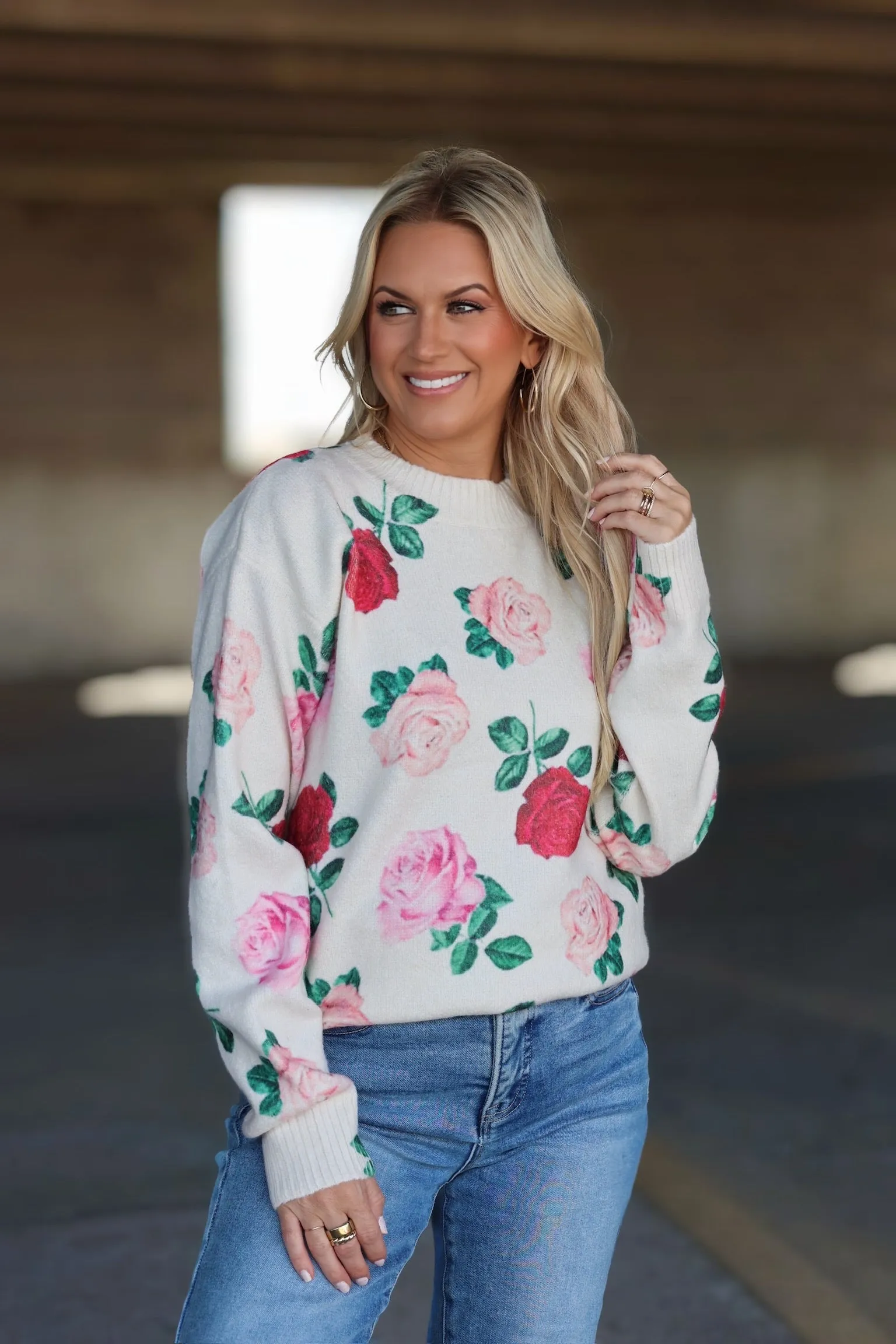 English Rose Sweater Flexible Seam Structure