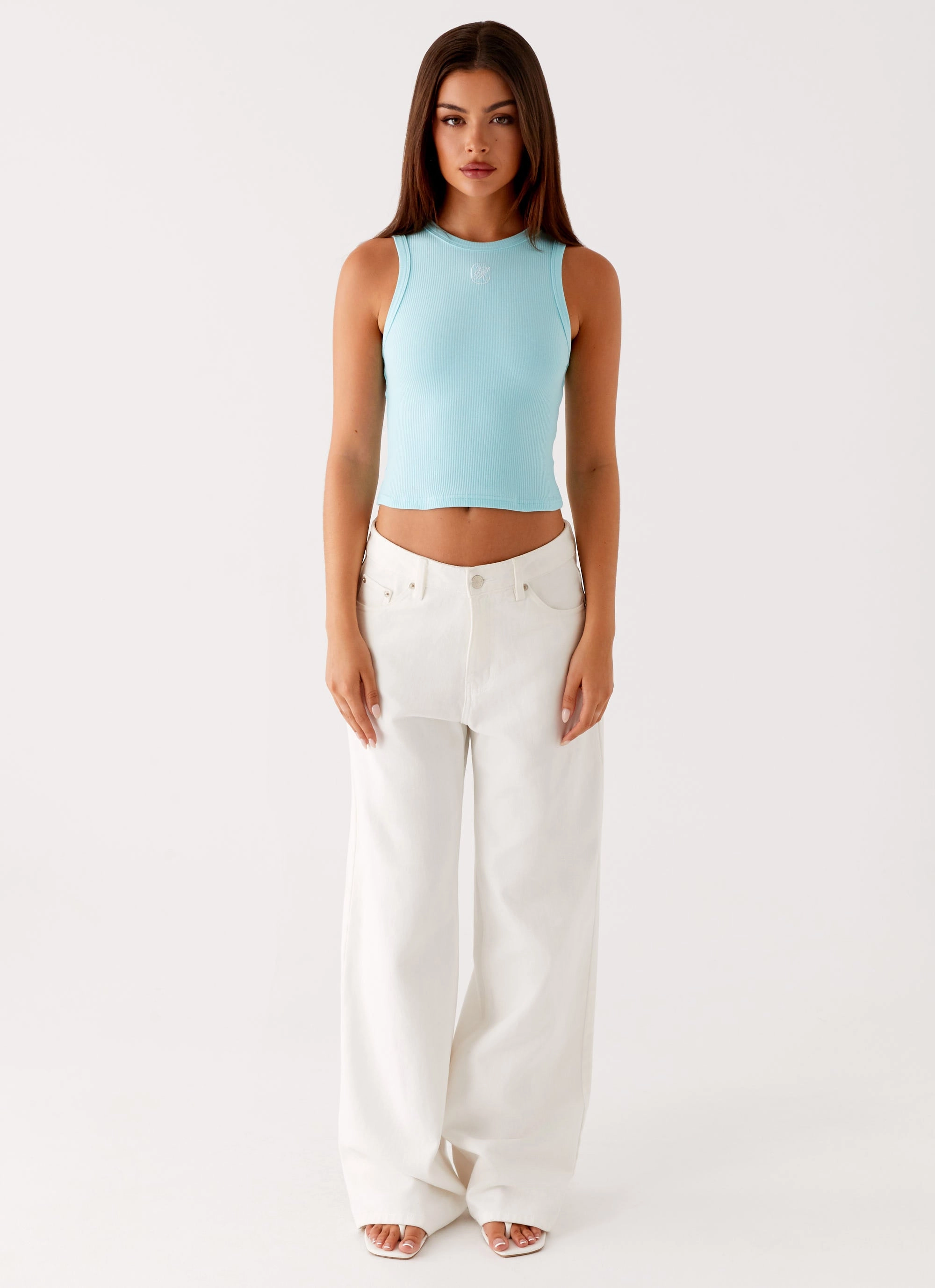 OdorResistant Technology Chic Look Veda Tank Top - Turquoise